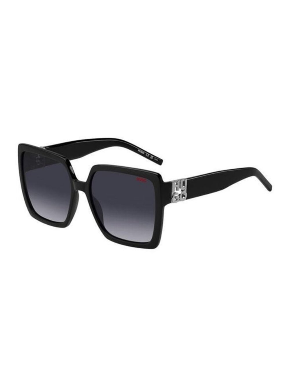 New Authentic Hugo Boss Unisex Black with Silver Square Acetate Sunglasses